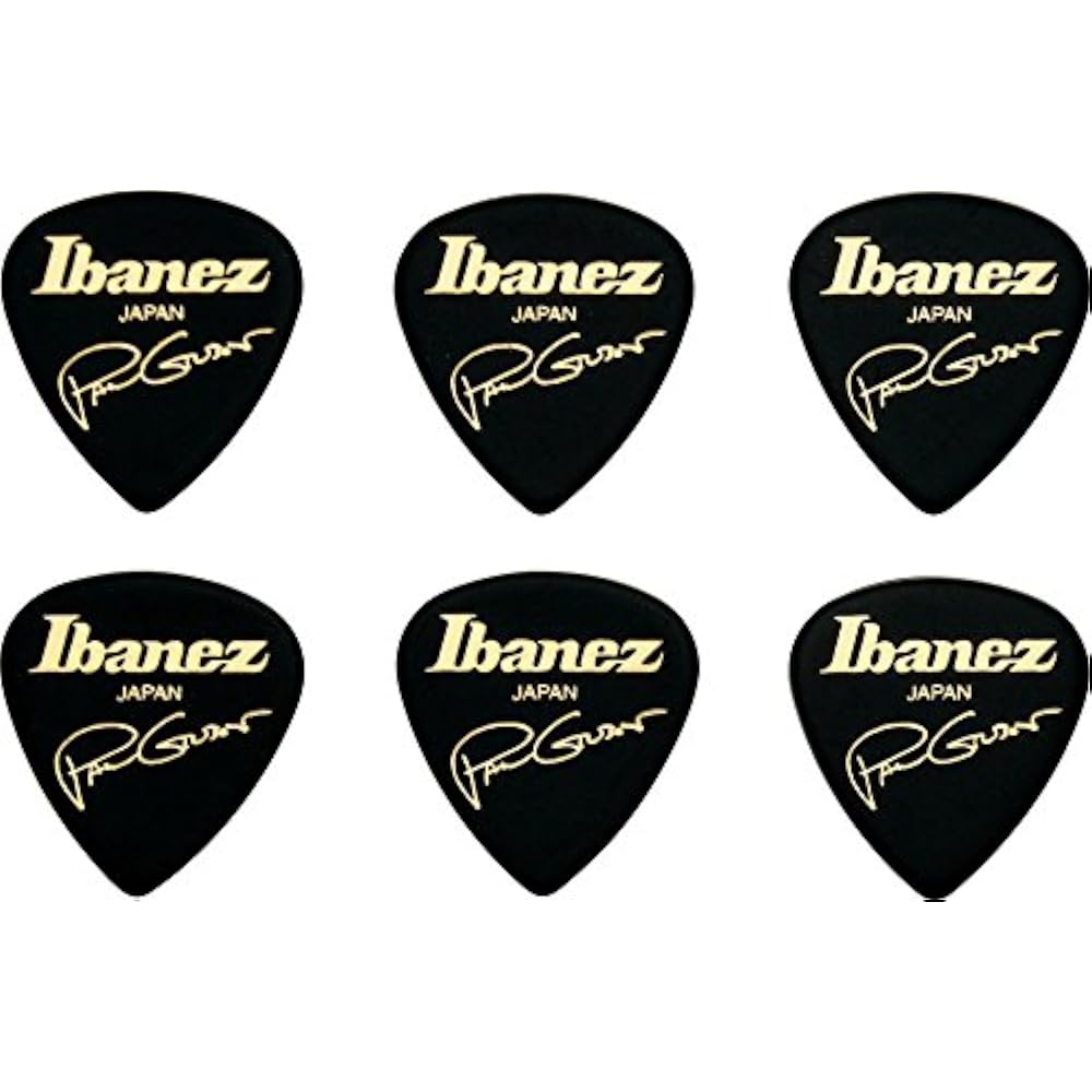 Ibanez Paul Gilbert Signature Picks, 6-Pack [Black] B1000PG-BK Short Teardrop
