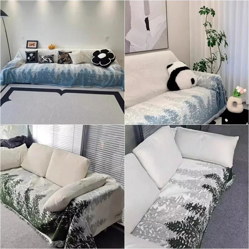 1PC All-inclusive Sofa Throw Blanket Nordic Chenille  Anti-Slip Sofa Slipcover Couch Towel for Living Room Christmas Decor