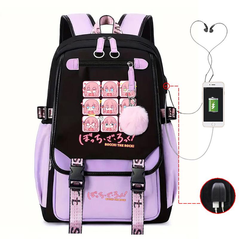 Large Capacity Schoolbag with Shoulder Strap; Student Three-piece Pencil Case Set