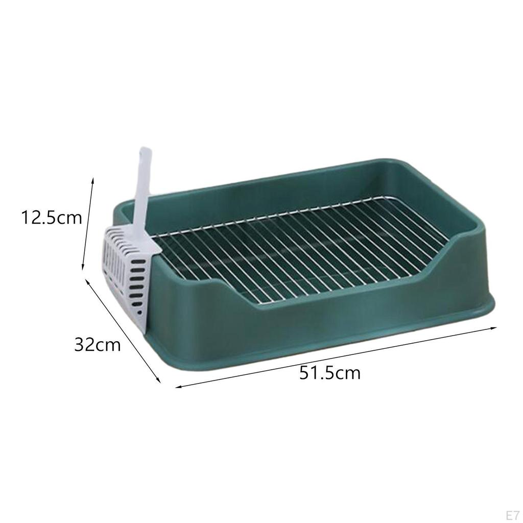 Dog Litter Pan Cage Pee Tray Bunny Bedpan with Scoop Potty for Ferrets