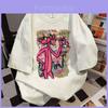 T Shirt Women Summer Pink Panther 3d Cotton Print Short Sleeve Casual Loose Fit For Teen Girls