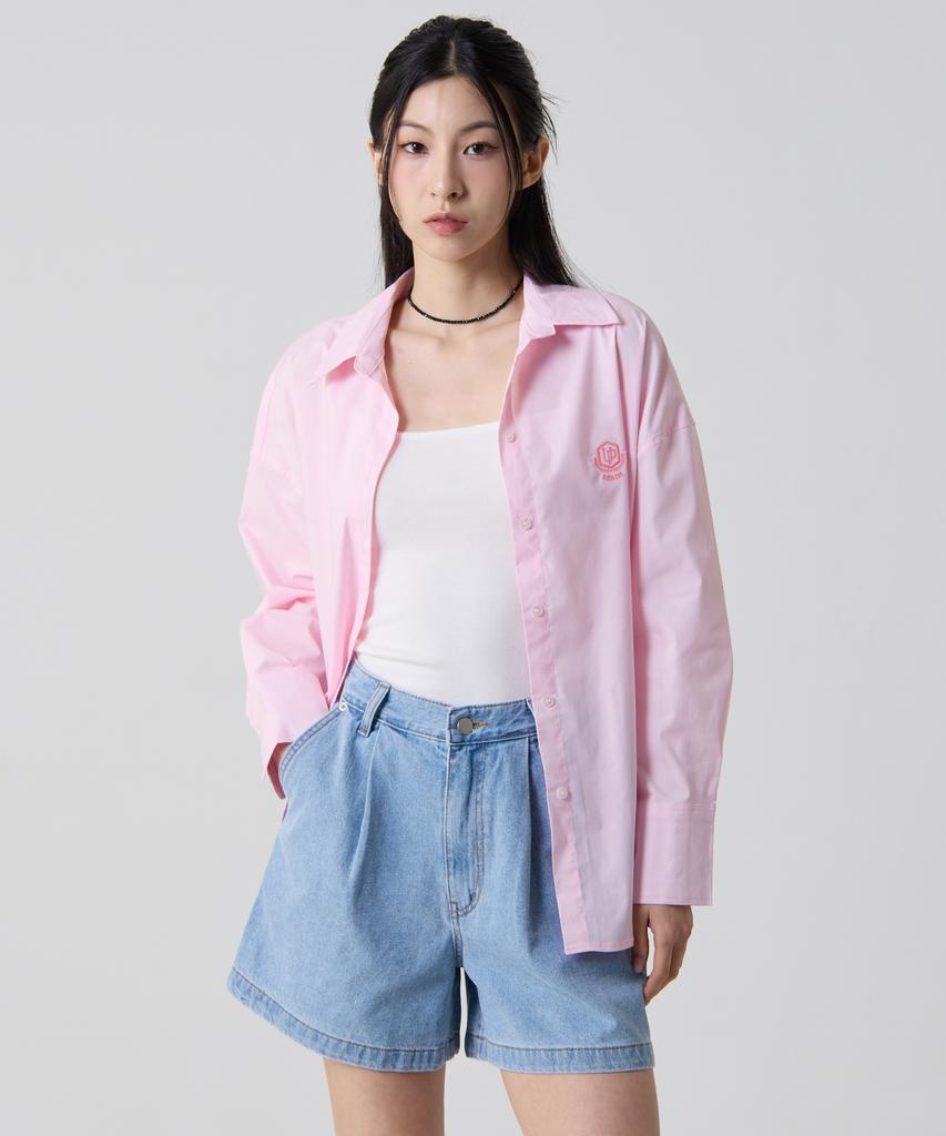 UNKNOWN PLANET Essential One-Pleat Denim Shorts Blue