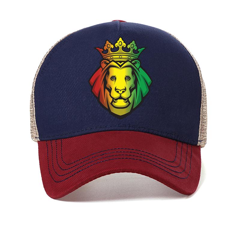 Fashion Lion Of Judah Reggae Music Rastafari Rasta Baseball Cap For Men Cotton Awesome Summer Mesh Breathable Trucker Hat