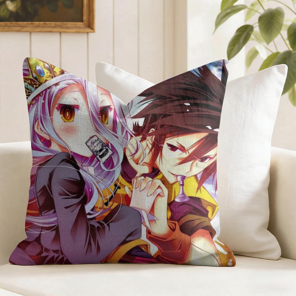 No GGame No Life Cushion Cover Eco Linen Pillow Case DoubleSided Print Breathable Durable Zipper Home Decor Gift
