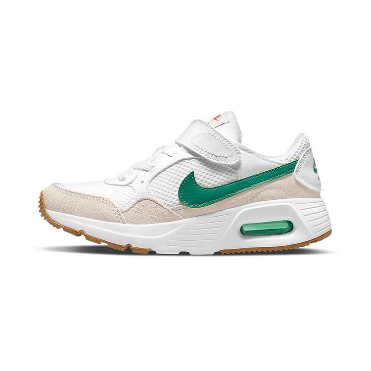 Nike Air Max SC Hook Loop Low Top Running Shoes White Green Children Aged 3 7 Years Old (Unisex) Kids' Casual Shoes CZ5356 104
