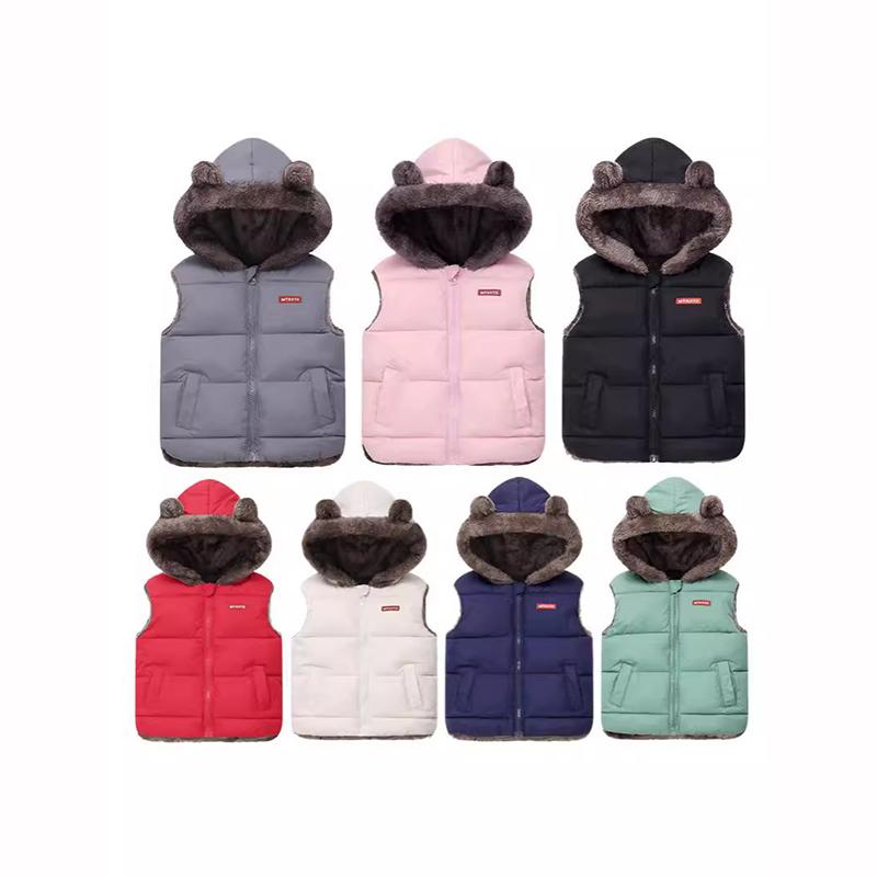 Daunenweste mit Kapuze Mäntel Herbst Frühling Baby Dick Warm Weste Kinder Oberbekleidung Kinder Jungen Mädchen Jacken Weste