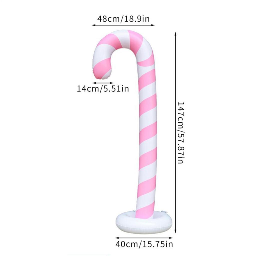 Giant Christmas Balls 57inch Blow Up Props Oversized Candy Canes Balloons Inflatable For Home Lawn Holiday Indoor Party Favors