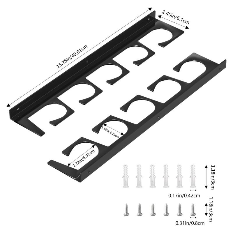 Horizontal 5-Rod Fishing Rod Holder Wall Ceiling Storage Rack Wall Mounted Fishing Poles Rack Easy Installation