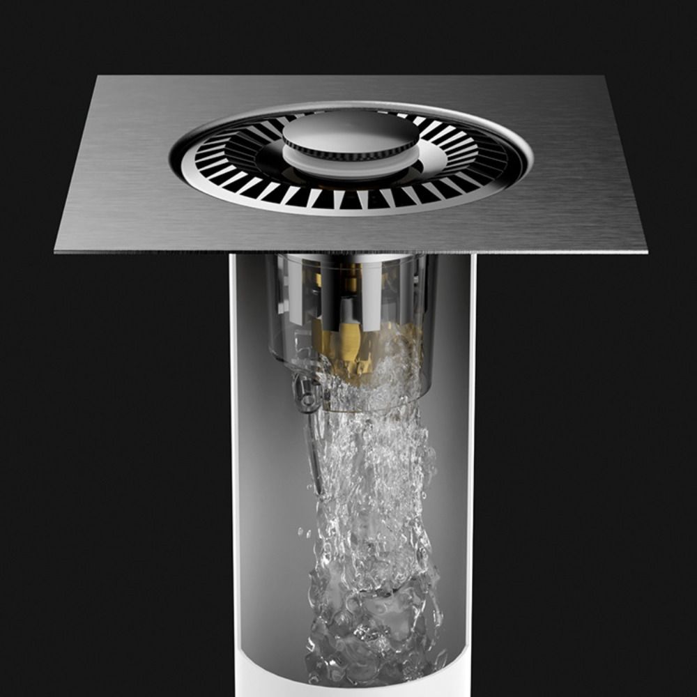 

Дренажний фільтр із нержавіючої сталі, душовий зливний кран із захистом від запаху, практична кришка зливного каналу, ванна кімната сірий