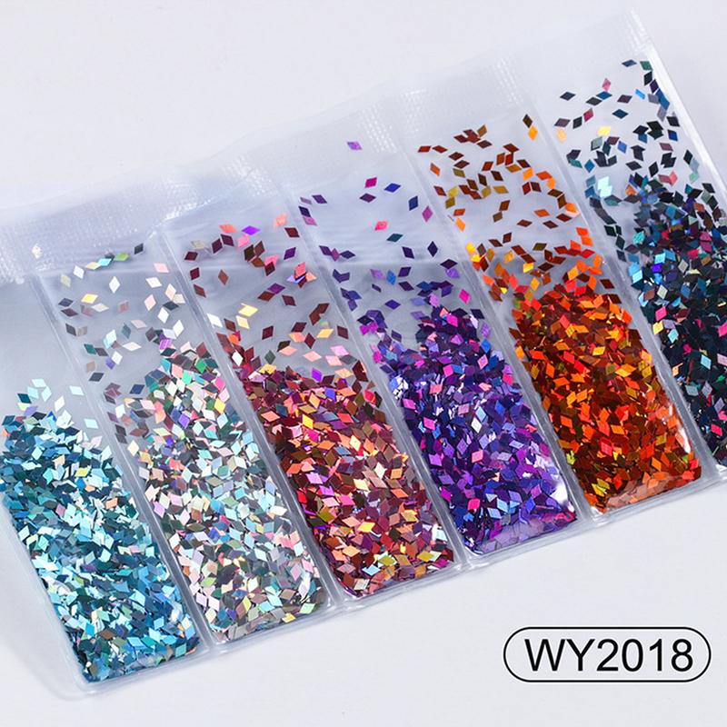 6 Grids/Bag Nail Art Sequins Colorful Nail Polish Flakes Foils For Manicures