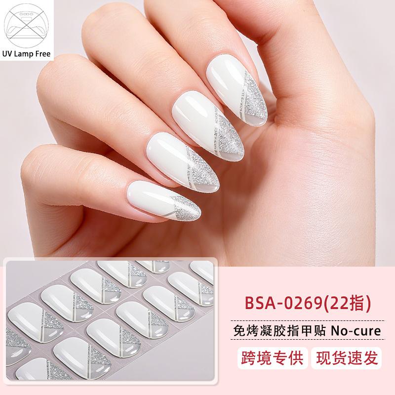 Leopard Print Gel Nail Art Sticker Waterproof Flash Ice Transparent Free Baking Lamp Nail Oil Film Nail Sticker