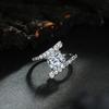 Luxury Shining Crystal   Copper Diamond Ring Beautiful Ring Fashion Wedding Party Women Jewelry Gifts