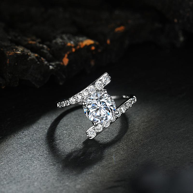 Luxury Shining Crystal   Copper Diamond Ring Beautiful Ring Fashion Wedding Party Women Jewelry Gifts