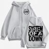 Felpa con cappuccio e zip Rock Band System of A Down Stampa Alta Qualità Moda Oversize con Zip Pullover Uomo Donna Casual Larga Felpa
