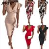 JPNTKY Fashion Summer Spring Short Sleeve V-Neck Casual Dresses International Design