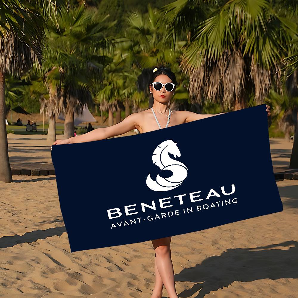 B-BENETEAUS Logo Beach Towel Colorful Bath Towels for Girl Microfiber Quick Dry Sand Free Beach Yoga Spa Gym Pool