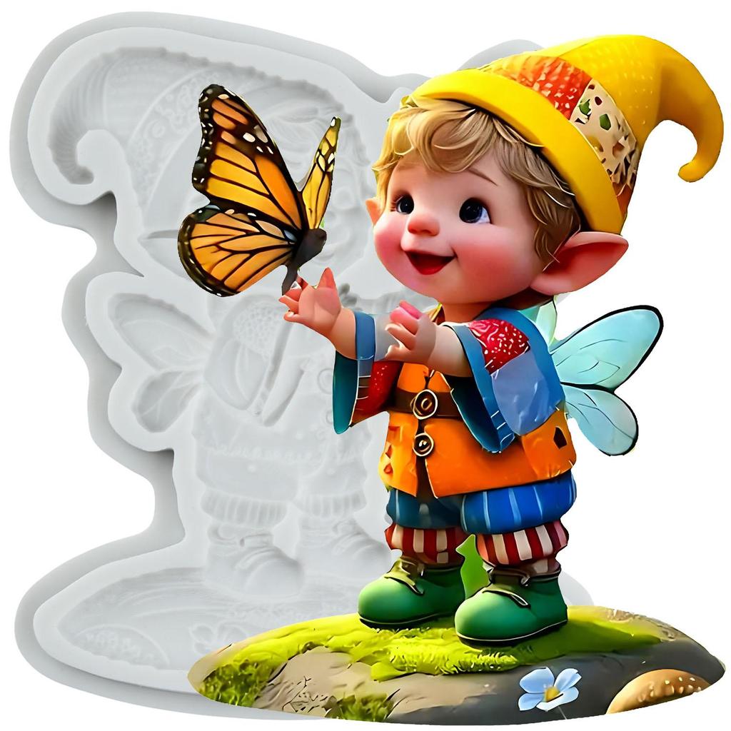 Butterfly Fairy Silicone Mold Elf Boy Fondant Molds Cake Decorating Tools Cupcake Topper Candy Resin Clay Chocolate Gumpaste Mold
