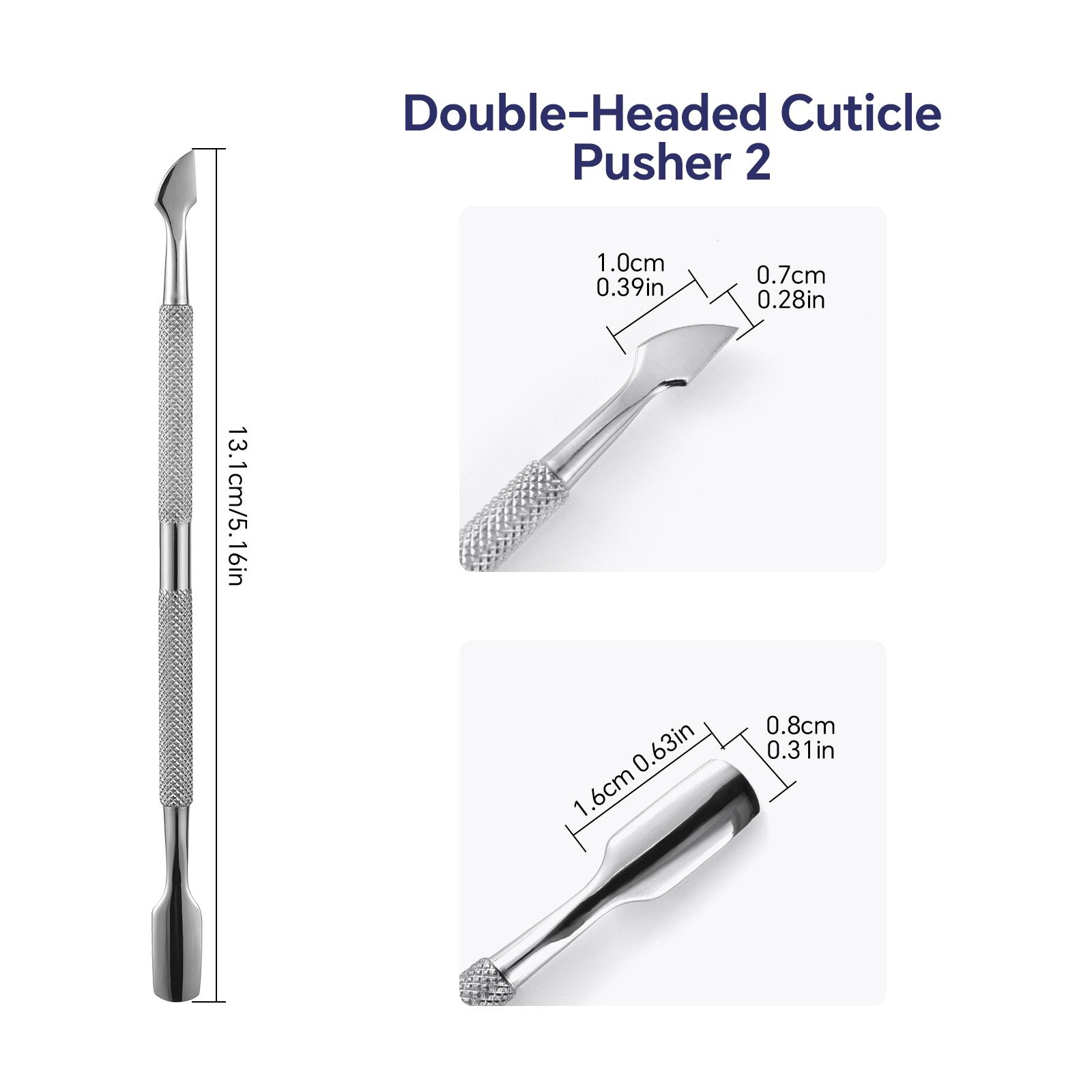 

1 шт. Двосторонній засіб для видалення кутикули з нержавіючої сталі. Засіб для видалення мертвої шкіри для педикюру, манікюру. Інструмент для очищення нігтів.