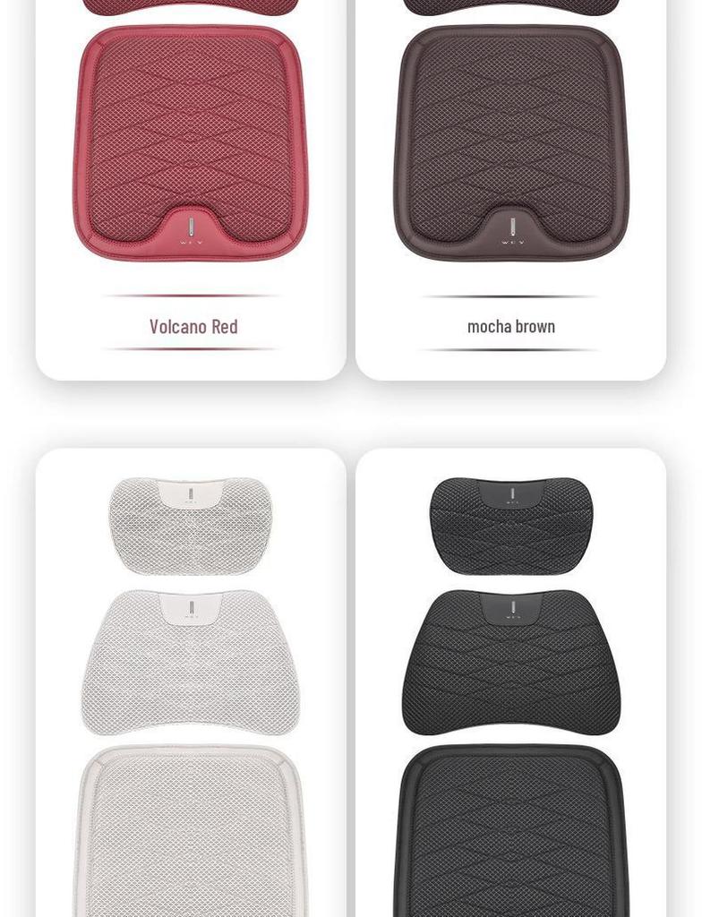 Wey Blue Mountain Car Headrest & Lumbar Pillow Set - Neck Protection & Ice Silk Seat Cushion