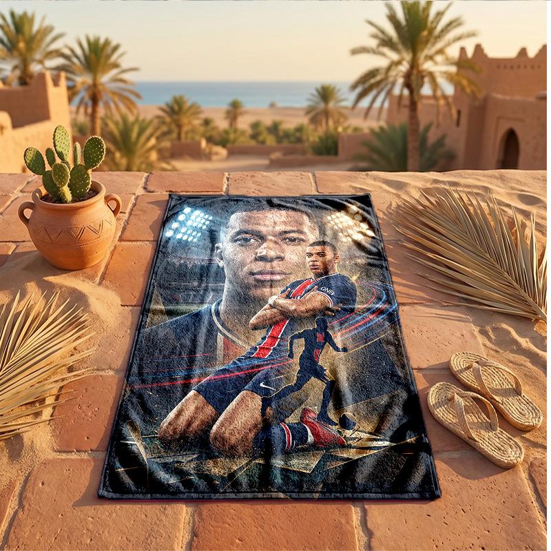 Kylian Mbappe Druck Mikrofaser Strandtuch Schnelltrocknend Saugfähig Großes Handtuch für Strand Schwimmen Reisen