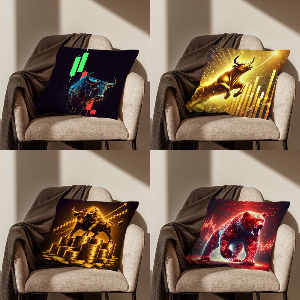 Day Trading Art Pillow Case For Room Sofa Cushion Cover Suitable For Home Bedroom Decoration And Protector