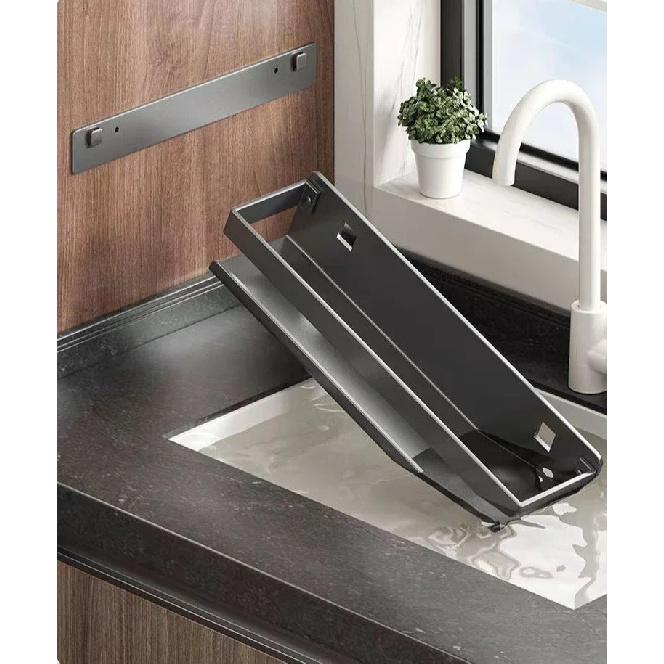 Gun gray kitchen storage rack seasoning rack free storage can wall mounted multifunctional seasoning rack 30cm