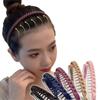 Frosted Texture Anti Slip Headbands Toothed Design Anti-Slip Teeth Frosted Headbands Thin Braided Multicolor Wave