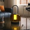 Rechargeable Camping Style Lamp Tri Color Stepless Dimming Portable Candle Lamp Touch Switch Acrylic Material Night Light
