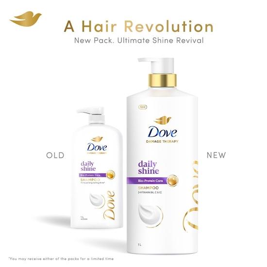 DOVE Daily Shine Shampoo 1 L|| For Damaged or Frizzy Hair|| Makes Hair Soft|| Shiny And Smooth - Mild Daily Shampoo for Men & Women
