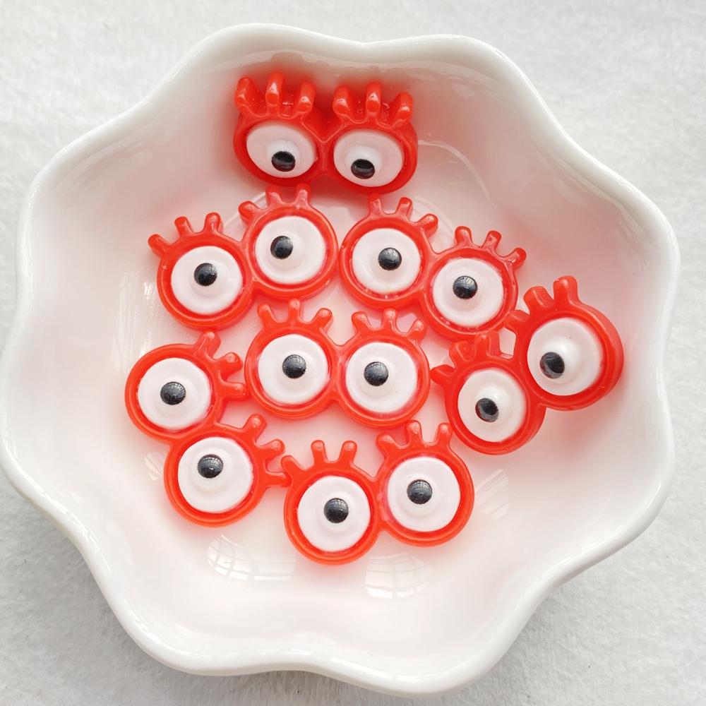 20pcs Colorful Kawaii Cartoon Animal Eyes Series Flat back Resin Scrapbooks Figurines DIY Decor Crafts
