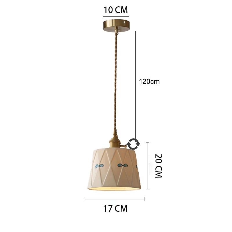 Ceramic Hanging Light Dining Room Kitchen Island Pendant Lamp Living Room Bronze Retro Ceiling Chandelier Bedroom Lamp Homestay