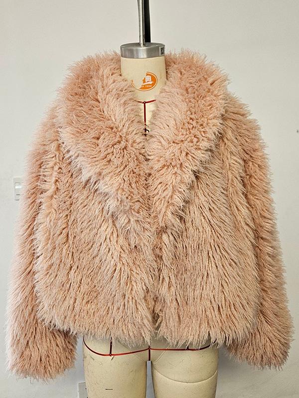 Medium-weight Fall/Winter Women's Coat Eco-friendly Faux Fur Short Coat