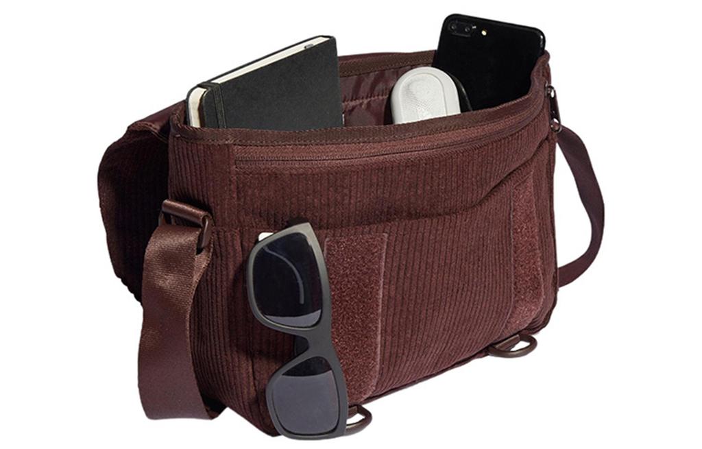 adidas Originals Trefoil Corduroy Crossbody Bag, Shoulder Bag Regular Unisex Dark Brown IQ3519