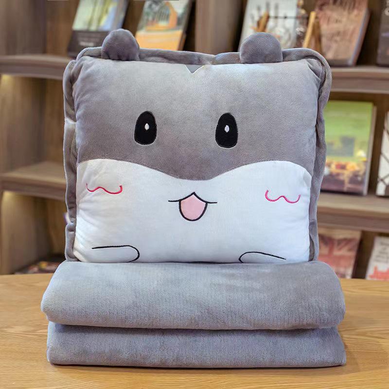 Car Cartoon Multifunction Pillow Blanket & Hand Warmer Combo.