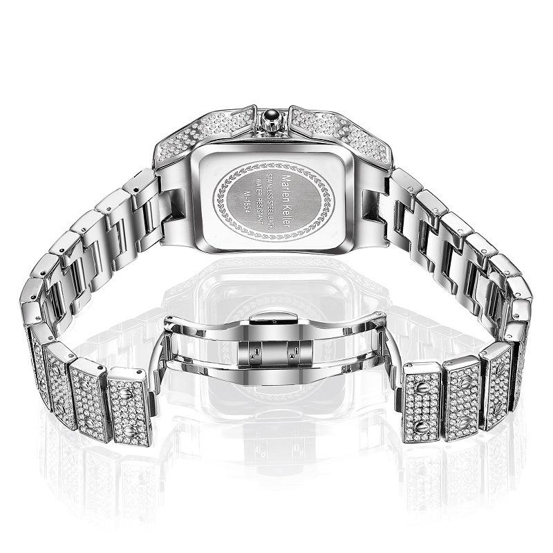 Dámské hodinky Módní Luxusní Křemenné Náramkové Hodinky pro Dámu Ciferník s Diamanty Hodiny z Nerezové Oceli