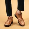Handmade Men's Boots High-Top Casual Shoes Lace-Up Outdoor Men Hiking Shoes Non-slip Leather Ankle Boots Plus Size Fashion Boots