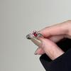 French Crown Zircon Heart Wing Ring - Retro Cool Style, Trendy Celebrity Fashion for Women