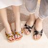 Summer linen slippers women's home couple home indoor non-slip soft bottom household cotton and linen cool slippers men