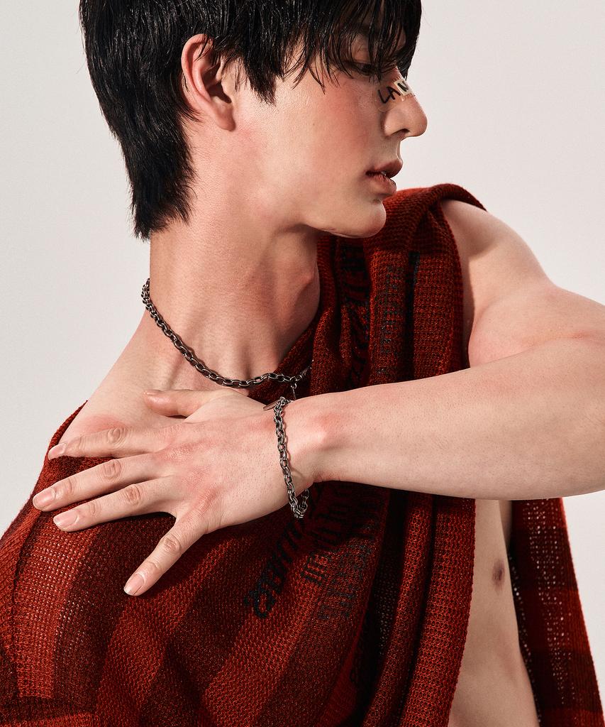 Lanarchive [2166] Steel Orbit Chain Bracelet
