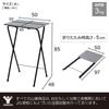 YAMAZEN Folding High Table with Stainless Steel Kitchen 50cm Wide X 48cm Deep X 85cm Fully Black RYSTS-5040H(BK4) Top, Counter/Worktop, High,