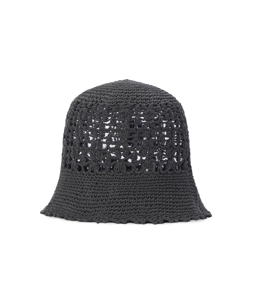 Bajal Va Plate Crochet Bucket Hat Gray