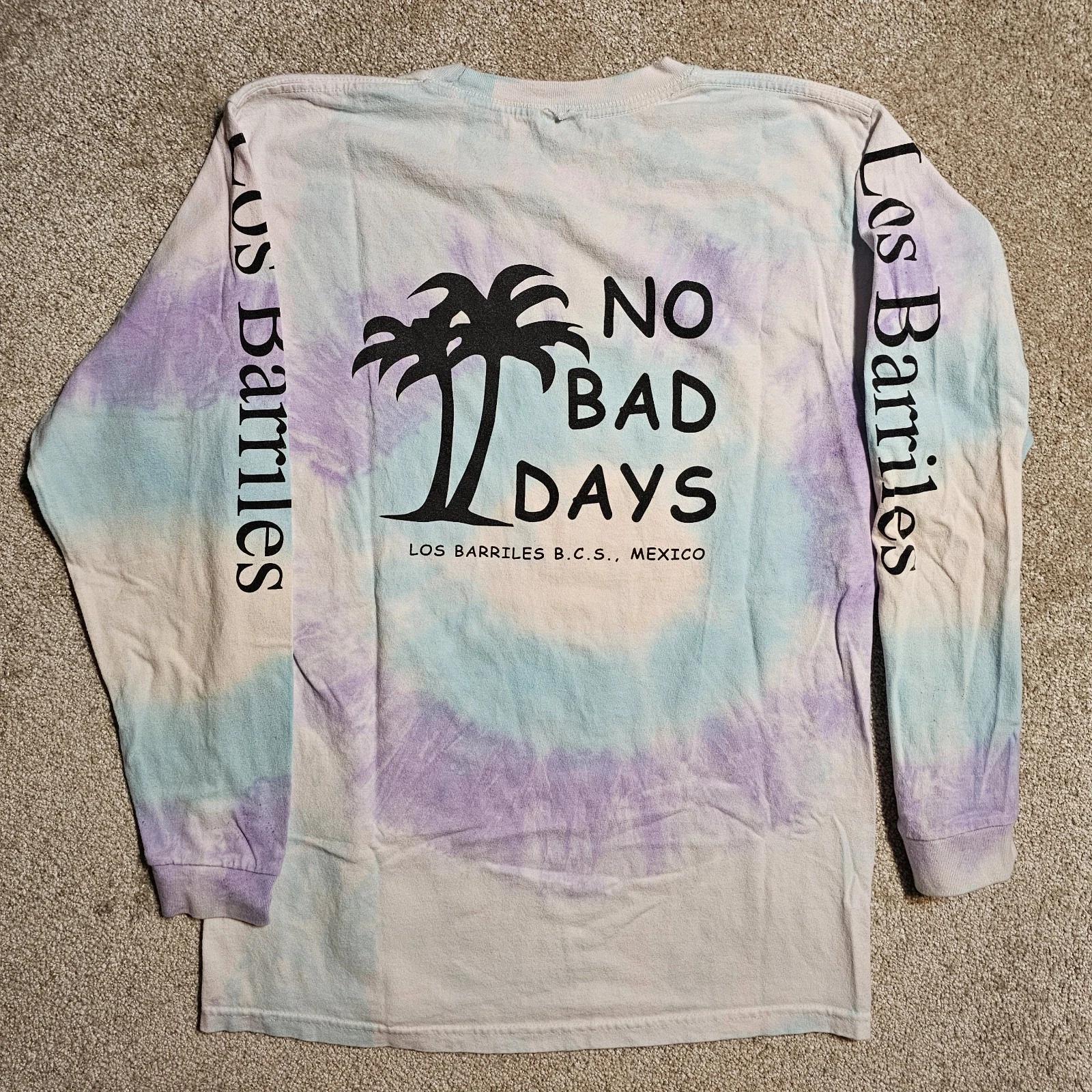 

Vintage Y2k No Bad Days Los Barriles T-shirt Mens M Long Grunge Surf Tie Dye Emo 4XL