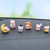 6Pcs Resin Mini Cute Pigs Car Center Console Ornaments Micro Animal Dashboard Screen Decoration Car Accessories Interior