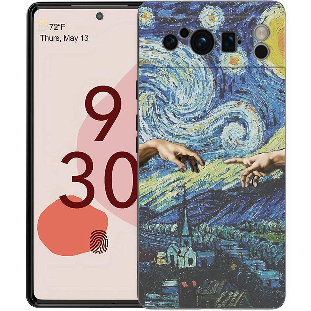 

Mona Lisa David Statue Abstract Art Phone Case For Google pixel 9 8 7 6 Pro 6A 7A 5G Silicone Shockproof Black Cover Pixel 7 Pro