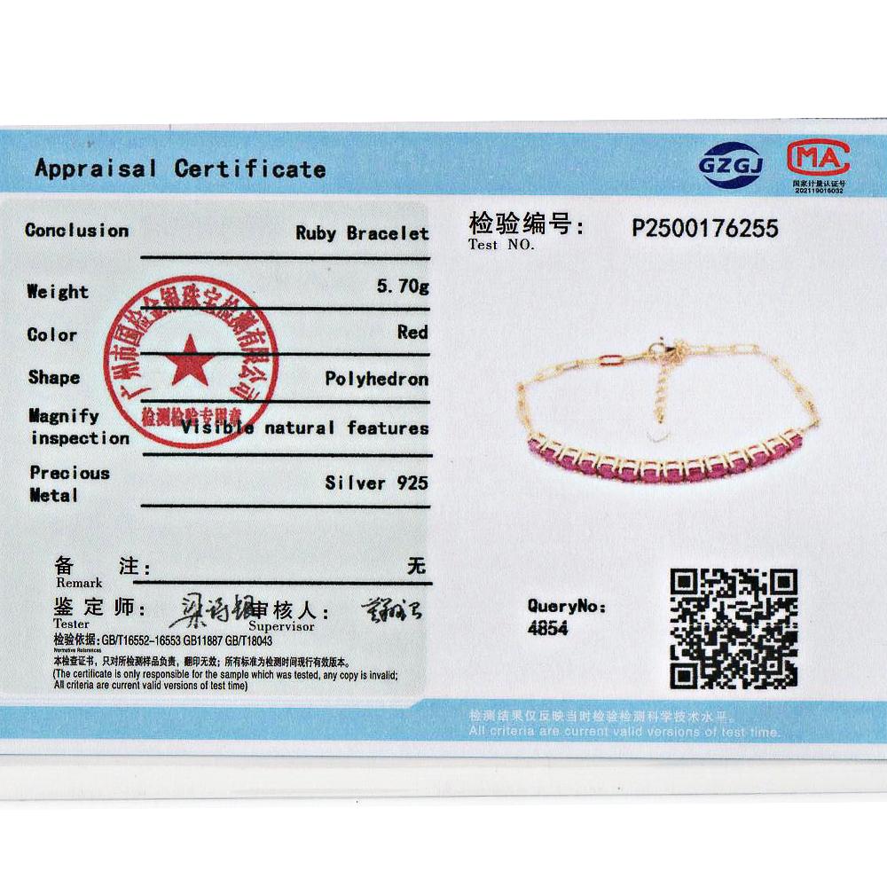 Luxusní dámský náramek z ryzího stříbra 925 Oválný přírodní plněný rubín 3*4mm pravé drahokamy Klasické jemné šperky jako dárek k narozeninám