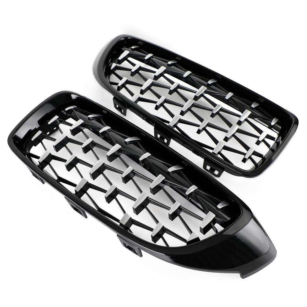 Schwarz & Chrom Diamant Front Oberer Kühlergrill Für BMW 4er F32 F33 F36 F82 14-18