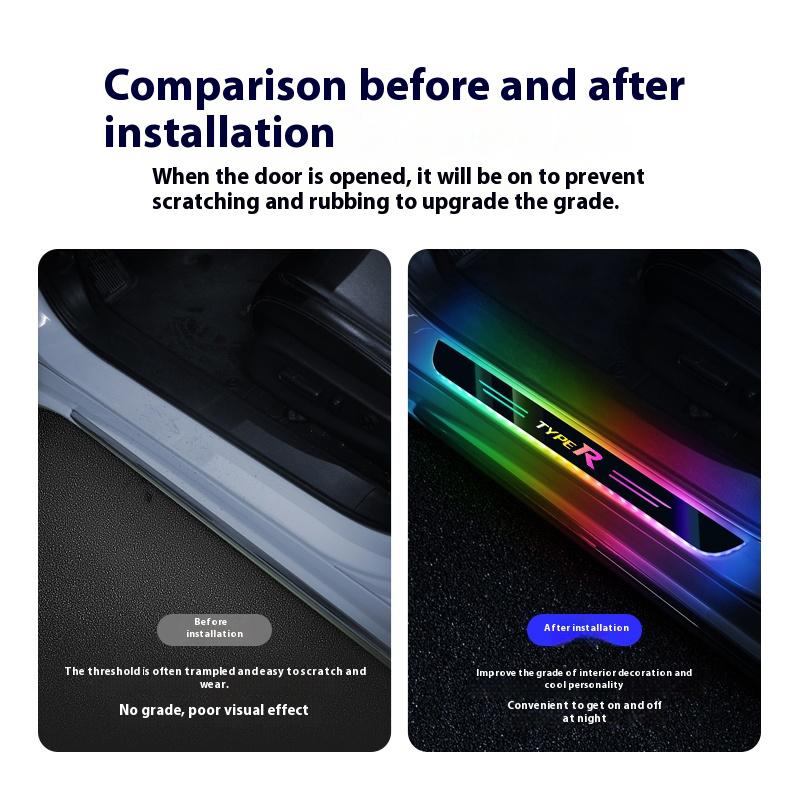Car Wireless LED Threshold Light Accessories For Honda Type R Accord Civic Passport HR-V City CR-V FIT WR-V Jazz Pilot Odyssey
