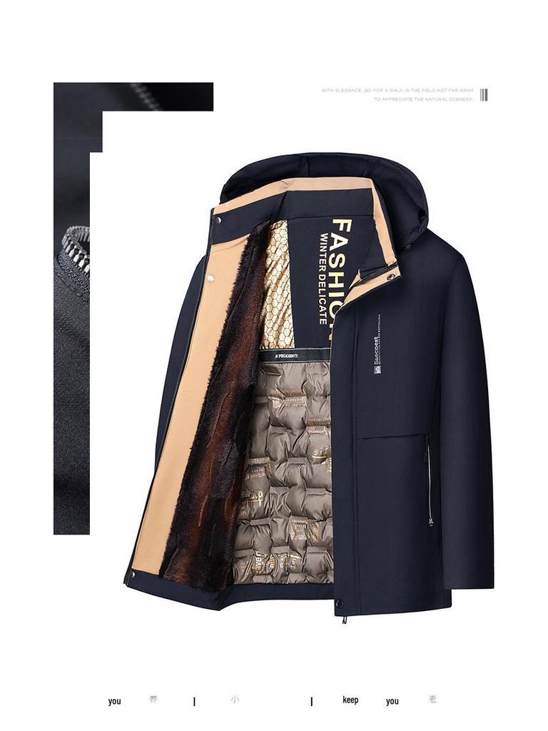 Men's Winter Cotton Padded Jacket for Middle-aged & Elderly - Warm Grandpa Coat