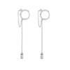 Circle Earrings Women'S Long Style Fashion Temperament Day Cool Handsome Punk Hip Hop Style Single Diamond Fringed Ear Buckle