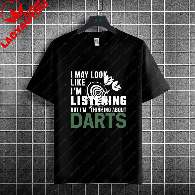 Thats Why IM Here Funny Dart and Beer Graphic TShirt 100 Cotton Short Sleeve Casual Tee Outdoor Activities  Social Events
